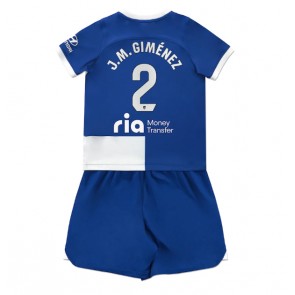 Atletico Madrid Jose Gimenez #2 Replika Babytøj Udebanesæt Børn 2023-24 Kortærmet (+ Korte bukser)